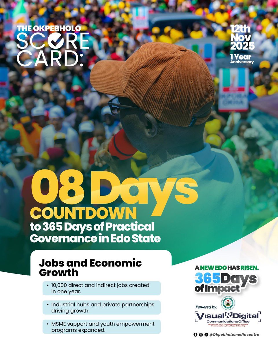 8 Days to 365Days of Impact …

#PracticalGovernance
#ANewEdoHasRisen
#ProjectSHINE
#SHINEagenda