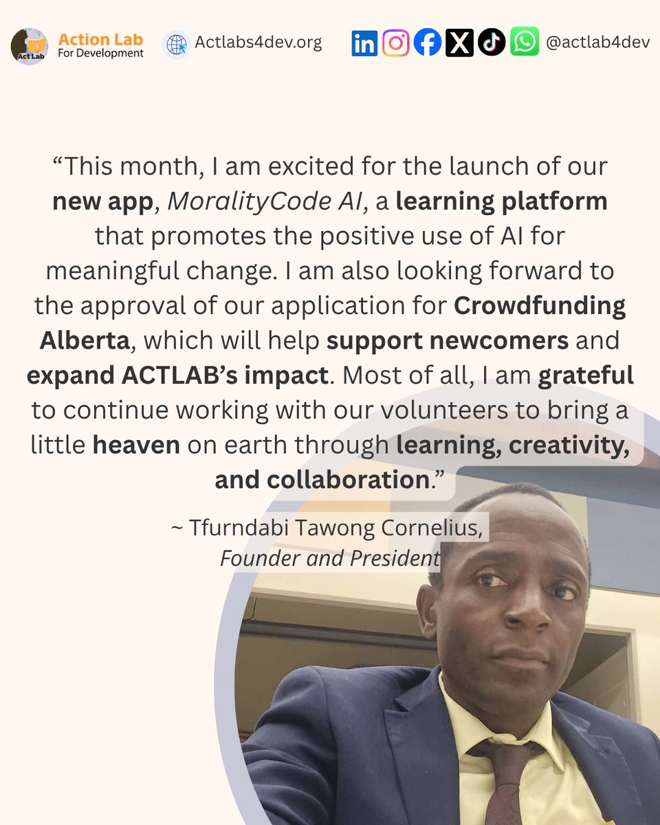 ActLab4Dev's tweet image. To mark the start of November, we asked some of our volunteers what they were excited to achieve this month. Their answers reminded us that, as we step into a new month, it’s the perfect time to reflect on our own goals. What are you excited to achieve this November? Let us know