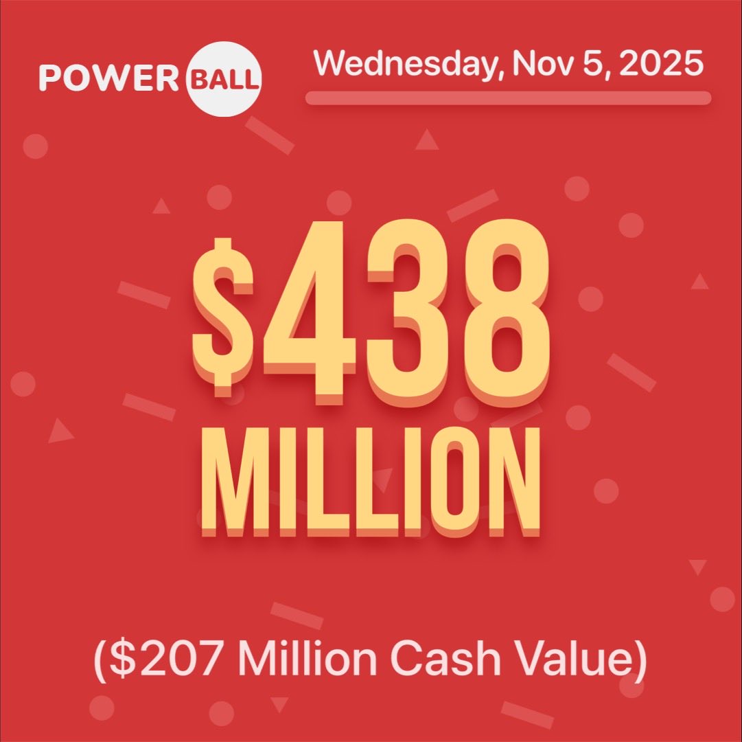 #Powerball was not hit tonight. 

Jackpot for Wednesday, Nov. 5 has increased to $438,000,000! 💰💵💰 
 
Good Luck! 
 
#lottery #lotto #loteria #jackpot