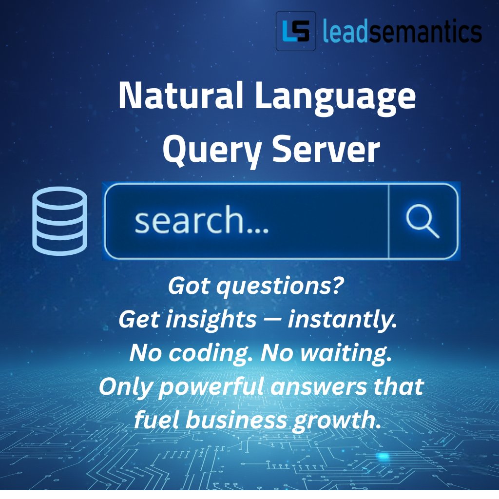 leadsemantics's tweet image. Business decisions shouldn’t wait for data teams.

With our platform, you can:
⚡ Transform questions into insights instantly
💬 Skip the coding
⏳ Skip the waiting
📈 Get immediate answers that move your business forward

Visit leadsemantics.com  to learn more.

#NLQS