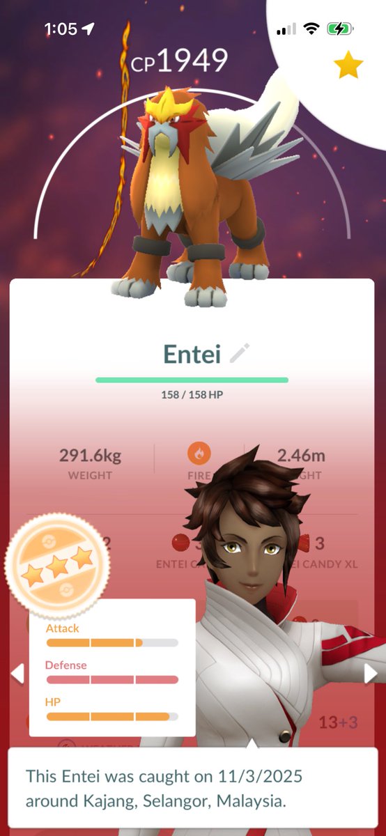 TheDukeOfRhac's tweet photo. finally added to my pokedex 💪🏼 (thanks to my brother for trading me his Raikou for my Suicune .. we just could not catch them ourselves) #pokemongo https://t.co/Yeinn8XCBr