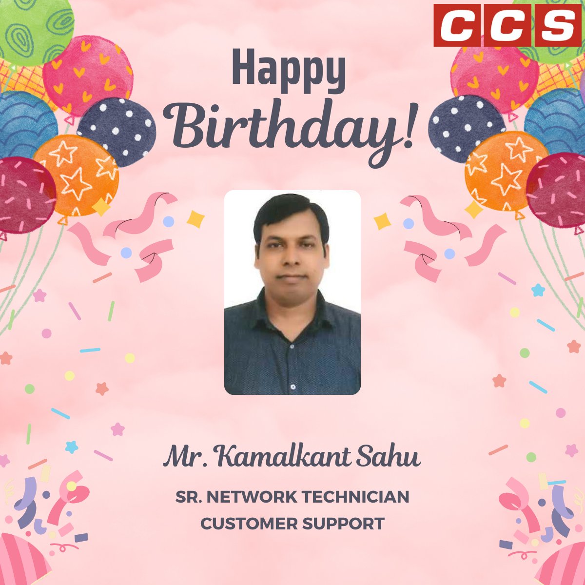 CCSComputersPL's tweet image. Happy Birthday to Kamalkant Sahu!
Wishing you a wonderful year ahead filled with happiness, success, and good health.

#HappyBirthday #TeamCCS #CelebrationTime #CCSComputers