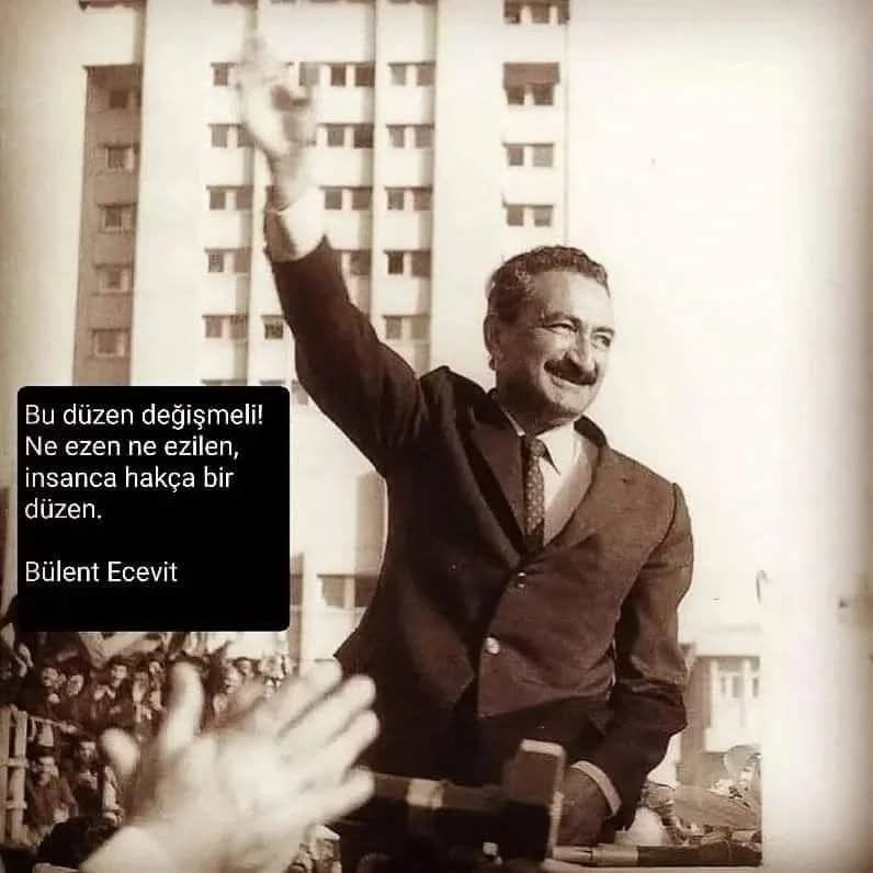 Bu düzen değişmeli!
Ne ezen ne ezilen, insanca hakça bir düzen.

#BülentEcevit

Halkın Karaoğlanı, Kıbrıs Fatihi merhum Başbakanımız Bülent Ecevit' i Sevgi, Saygı ve Özlemle Anıyorum.

#ecevit #karaoğlan