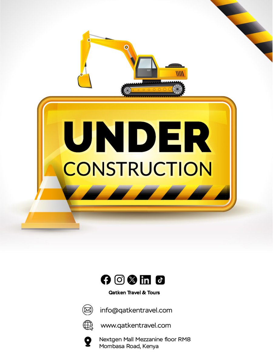 qatkentours's tweet photo. We're building something special!

Qatken Travel &amp; Tours is enhancing your experience. Big things ahead. Stay tuned!

#TravelWithQatken #UnderConstruction #TravelGoals #Kenya #Tourism https://t.co/4T6zPi6Dda