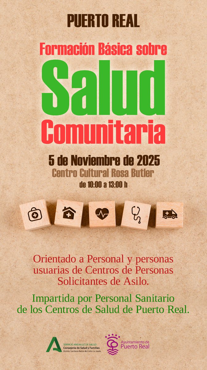 Puerto Real organiza una formación básica en salud comunitaria para personas solicitantes de asilo puertoreal.es/noticia/puerto…