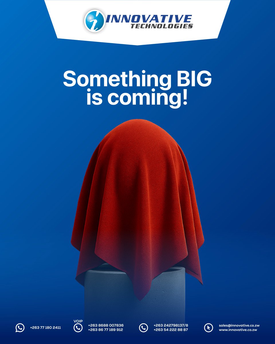 innovtechzim's tweet image. Something big is brewing at Innovative Technologies… and it’s designed with YOU in mind. Stay close. Big moments are just around the corner.
#SomethingBig #InnovativeTech #StayTuned #ComingSoon