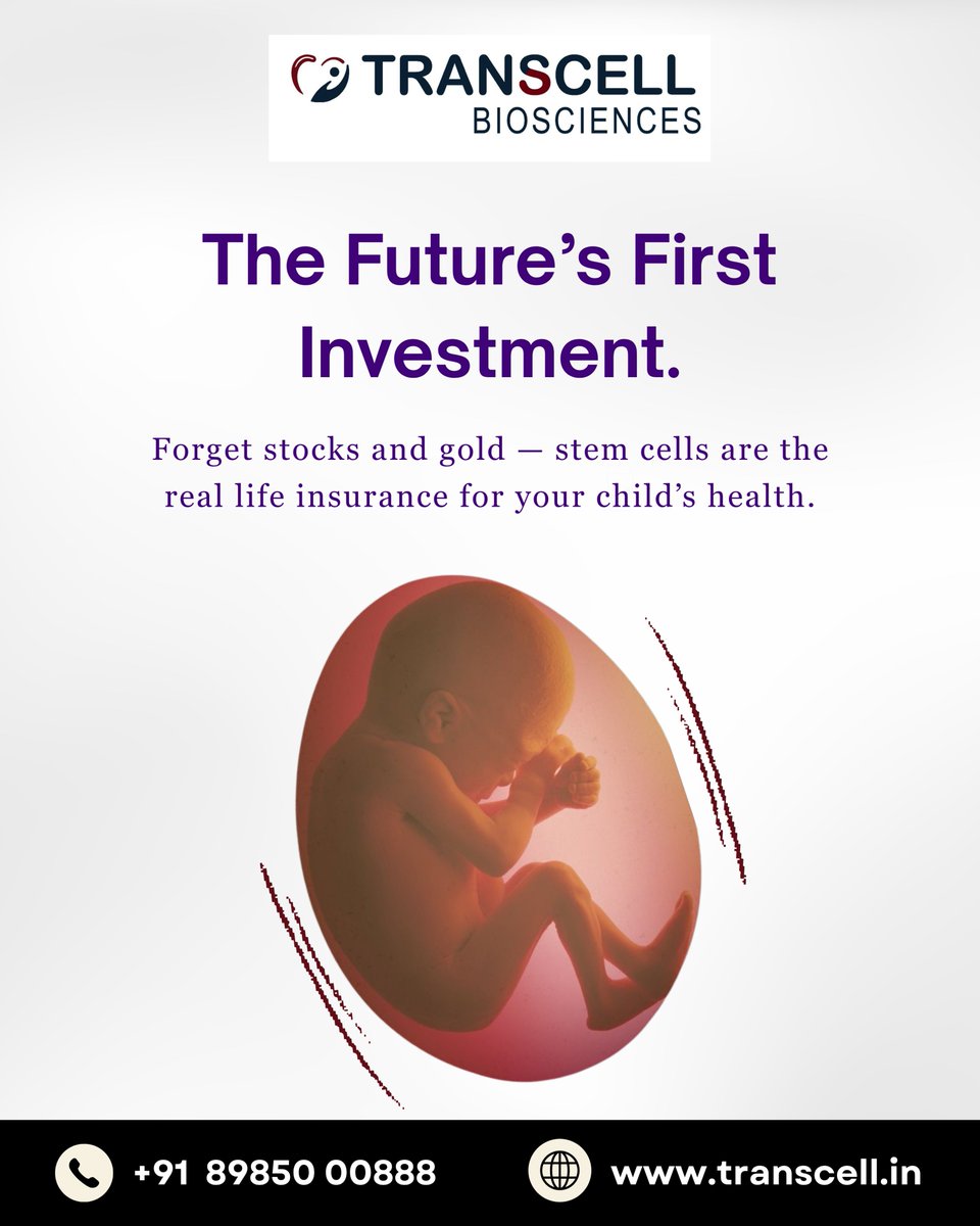 TranscellLife's tweet image. Forget stocks &amp;amp; gold — stem cells are the real life insurance for your child’s health. 👶💖

Invest in their future today. 🌱
📞 +91 89850 00888 | 🌐 transcell.in
#StemCellBanking #FutureInvestment #ChildHealth #HealthcareInnovation #TranscellBiosciences #Parenting