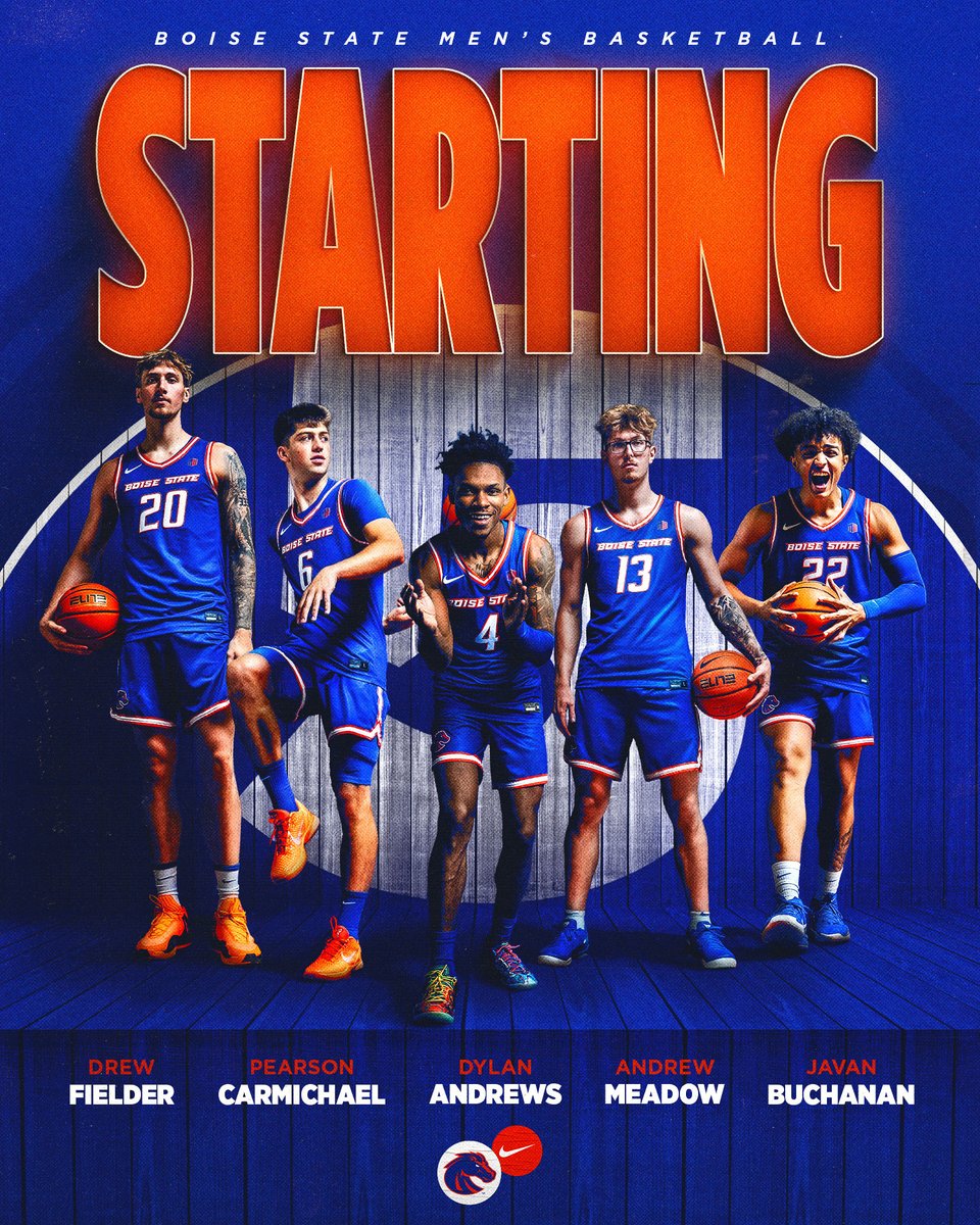 BroncoSportsMBB's tweet image. Our first 𝙤𝙛𝙛𝙞𝙘𝙞𝙖𝙡 starting ✋ of the 2025-26 season😤

#BleedBlue x #UnbreakableCulture