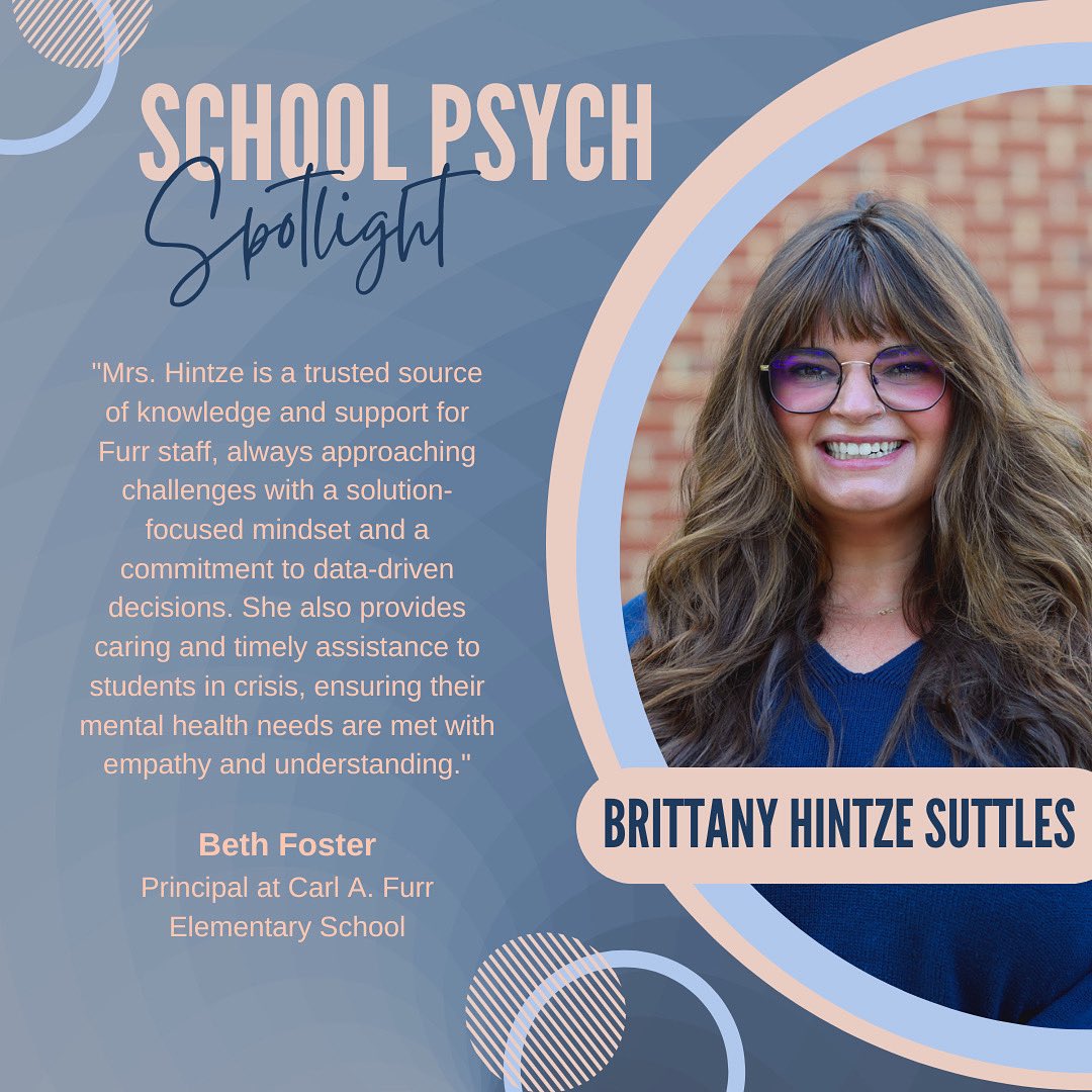 CabCo_SchoolPsy's tweet photo. 🌟 National School Psychology Week Spotlight! 🌟 Brittany Hintze Suttles is a trusted source of care and guidance at Carl A. Furr ES &amp; Winkler MS. 💛
Her empathy, data-driven insight, and leadership help our school communities thrive every day. 🌱 #NSPW2025 #FindingYourPath https://t.co/EwW5VtXPjF