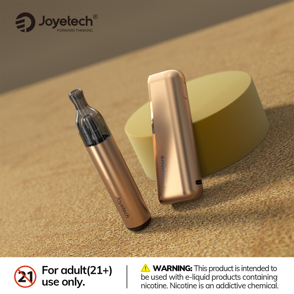 JoyetechClub's tweet image. Besides the pod that comes with the Joyetech eRoll Nano, did you know it’s compatible with another cartridge? 🤔
Warning: This product may contain nicotine. Nicotine is an addictive chemical. Our products are restricted to adults 21+ only.
#eRollNano #wirelesscharging #joyetech