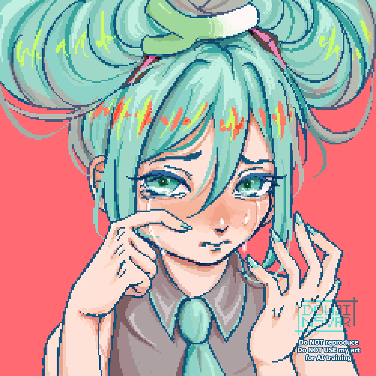 doujiniko's tweet photo. I ordered a miku plushie online but postman stole her now i'm so sad

#HatsuneMiku #pixelart #fanart https://t.co/lKdtaFJVN9