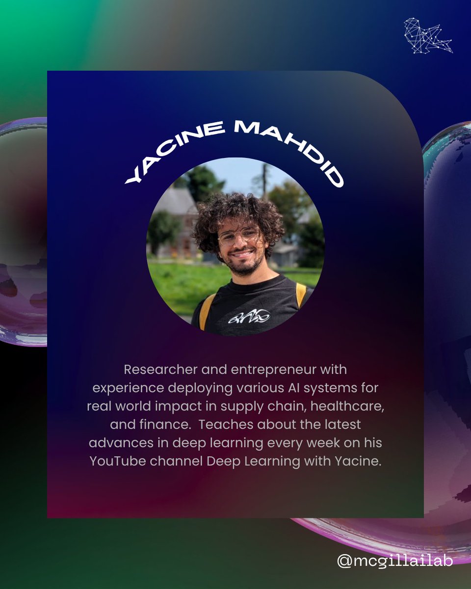 mcgillailab's tweet photo. Join us this Wednesday for a presentation with Yacine Mahdid on Sakana AI’s recently released Continuous Thought Machine model.

When: November 5th from 6-7 pm
Where: Sherbrooke 680, Room 1914

Sign up through the link below!
https://t.co/qIpm8cMLLe https://t.co/59VEbno224