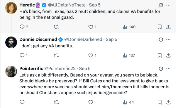 Pointerrific22's tweet photo. @DonnieDarkened @chaotichermes Donnie, you have said that whites (presumably Christians) don't need to be saved, but you have avoided answering whether blacks should be saved. Here, you clearly saying black (Christians) should be saved, why not white Christians in Europe? https://t.co/18XCMZh0ms
