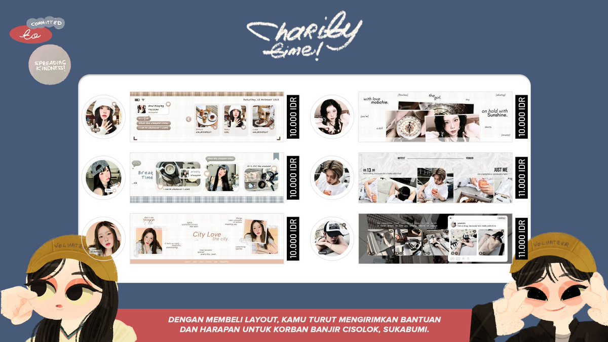 ♡ bantu repost, terimakasih kak ♡

halo0w kakak, mobchie open layout by request dalam rangka CHARITY.. 40% dari penjulan akan disumbangkan kepada korban banjir, ayo jajan layout sekalian berbagi pada yang membutuhkan...&lt;3

#zonauang #zonaba