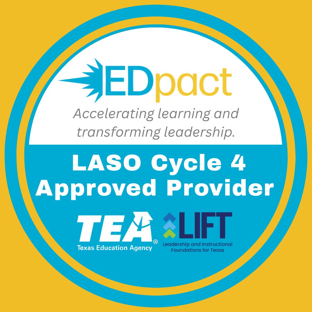 Intentional systems. Empowered leaders. Lasting learning.
EDpact is proud to be an approved LASO Cycle 4 provider and partner with Texas schools to build capacity and transform instruction through the LIFT and School Improvement programs.
#EDpact #LASO #TexasEducation #HQIM