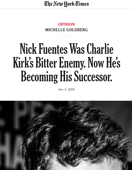 I'm "noticing", why are people like this writing puff pieces in NYT for Fuentes?