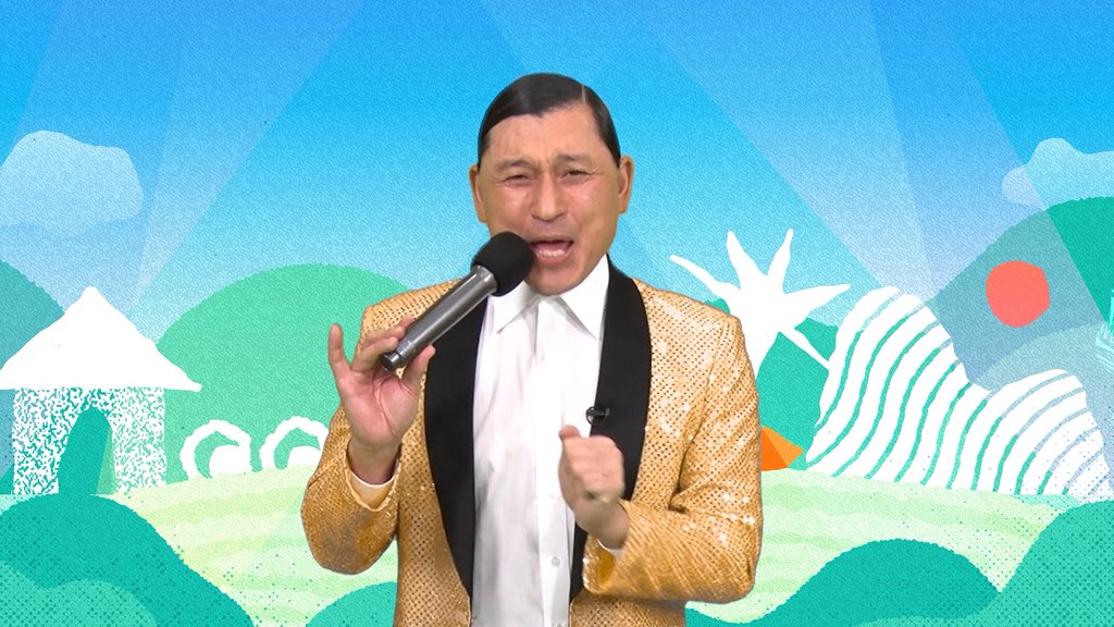 geininsan_outa's tweet photo. 【オードリー春日さんMCのこども歌番組】

#げいにんさんのおうた TVer配信中

春日語を連発するスーパーエグゼクティブオーガナイザー・カスガPとして、新たな歌のお兄さん像を打ち立ててます！

10分なのでお昼ごはんのお供にぜひ🍚🍚🍚

https://t.co/7SLtdUUEX5 https://t.co/3b9nTyAEyT