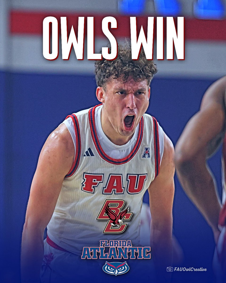 FAU_Owls_Nest's tweet image. FINAL #FAU 83 #Boston College 78!! WHAT A GAME FOR THE OWLS‼️ @FAUMBB opens their regular season with a win over an #ACC opponent! 🦉🏀