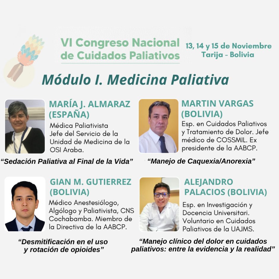 humanismar's tweet photo. En el VI Congreso Nacional de Cuidados Paliativos se profundizarán algunos temas fundamentales, les presentamos los 3 Módulos Simultáneos que serán parte del Programa Científico: https://t.co/7THS5bhmhd