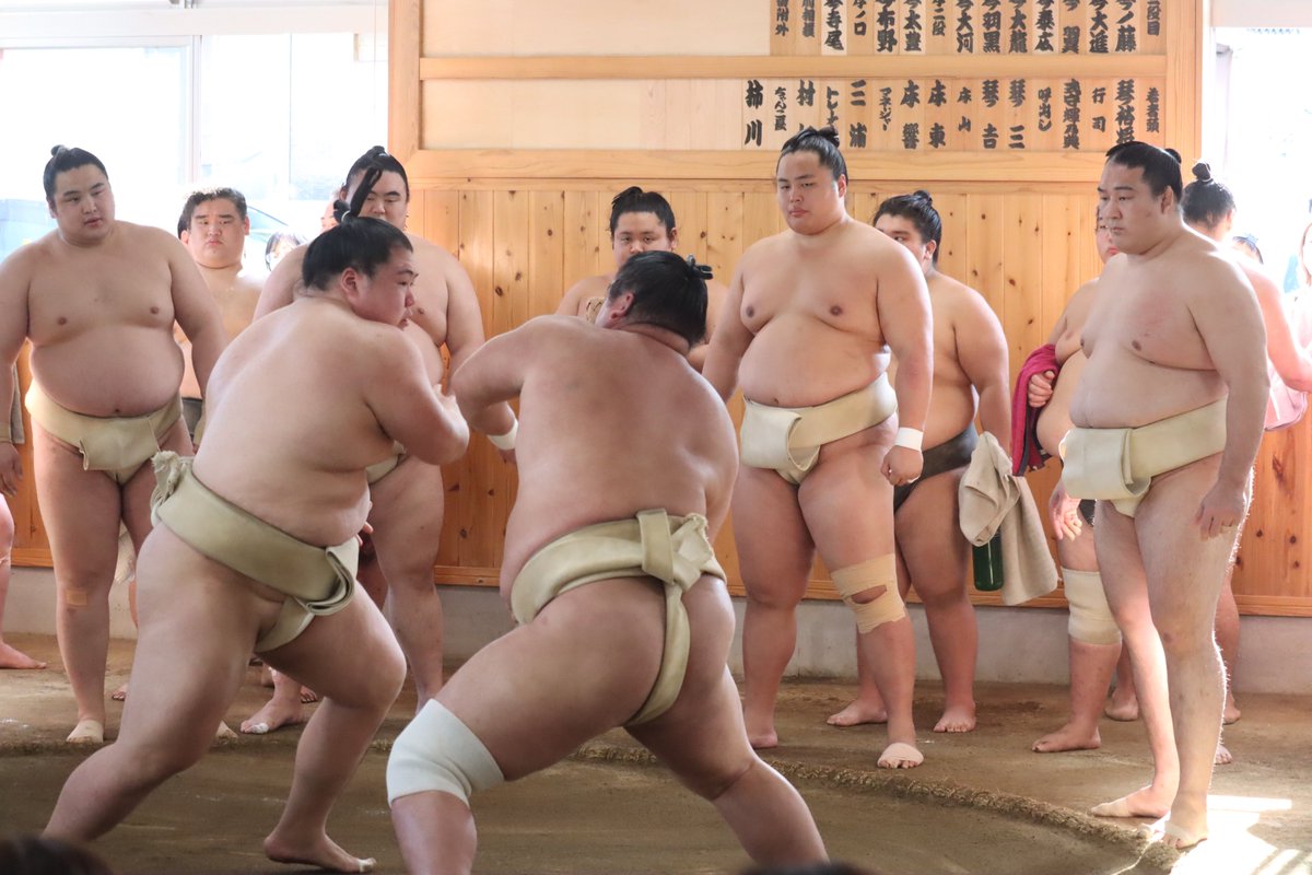 二所ノ関一門連合稽古＞ 王鵬を指導する大嶽親方（元玉飛鳥） #sumo