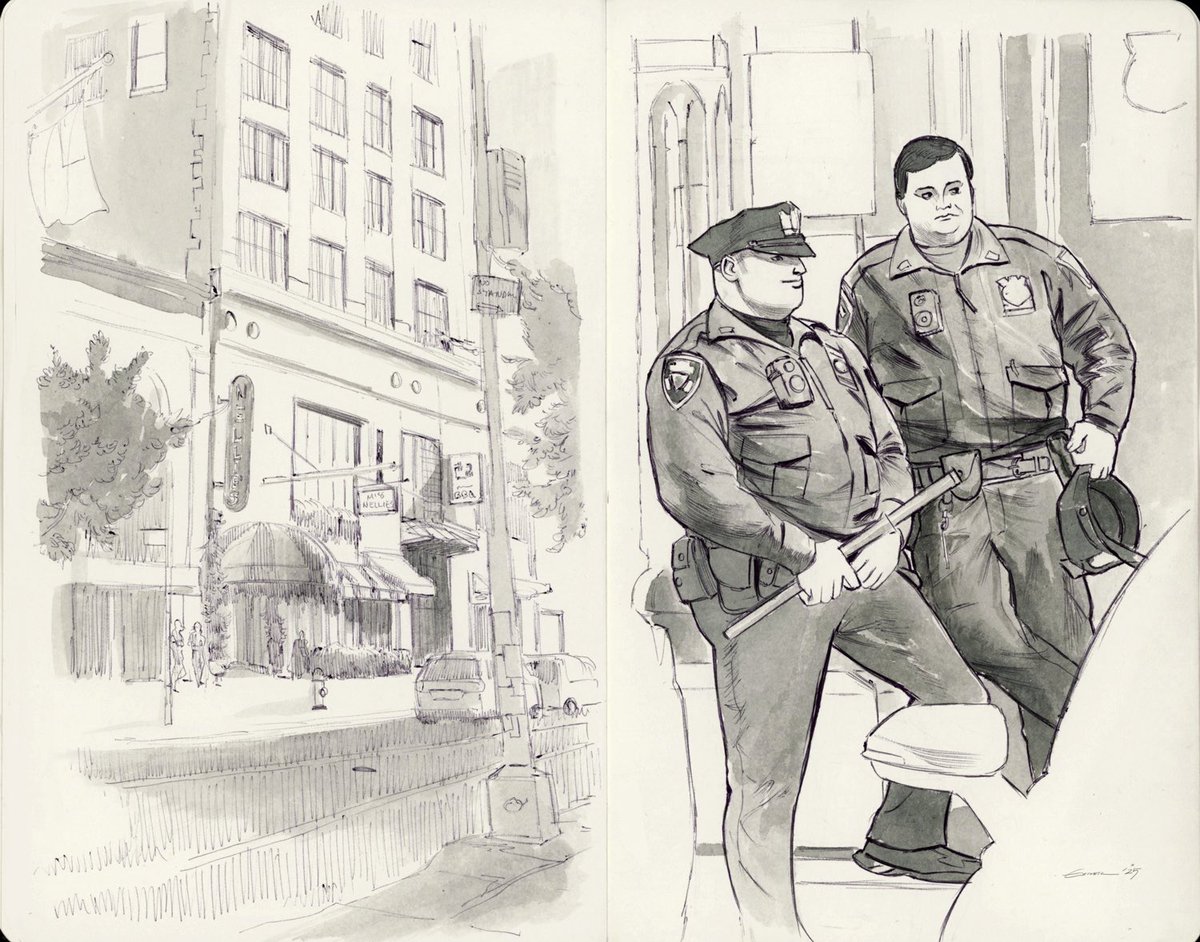 More ballpoint on moleskine. NYC sightings. 🫶🍎