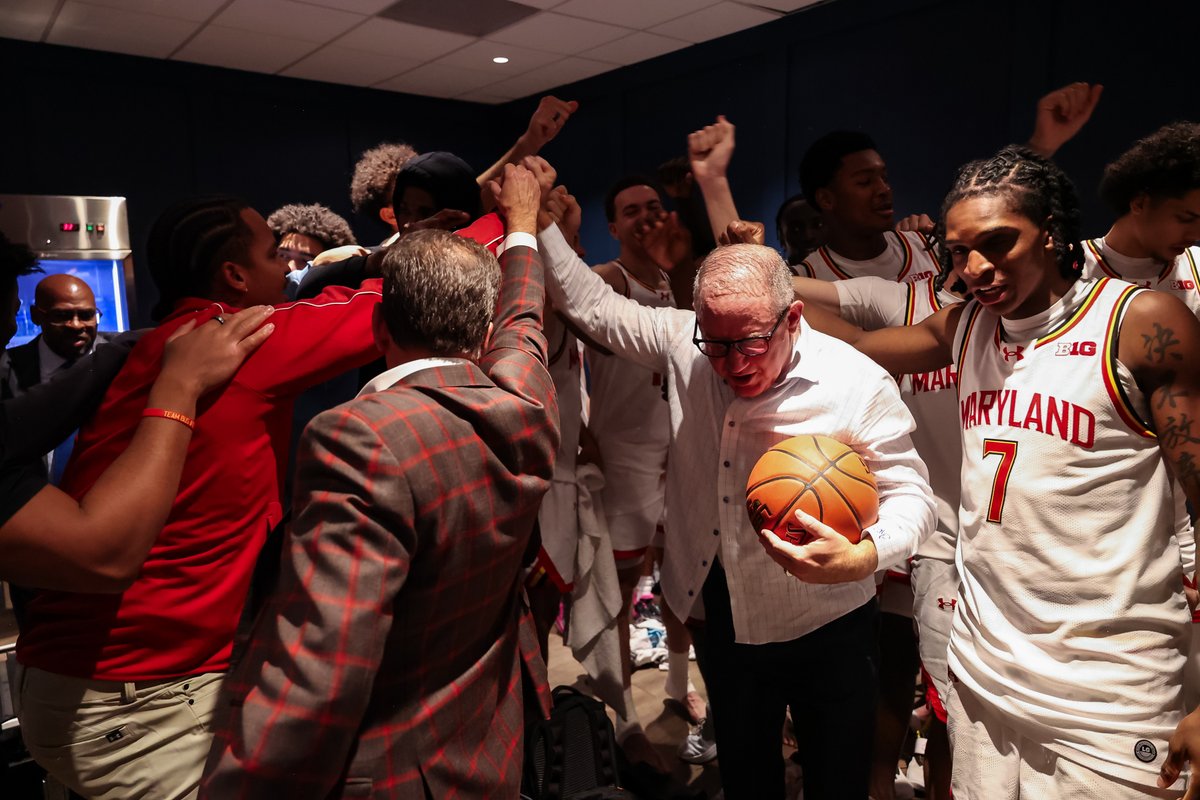 A night of firsts, it was an honor to present <a href="/TeamCoachBuzz/">Buzz Williams</a> with the game ball after his first official win as a Terp! Congrats, Buzz and <a href="/TerrapinHoops/">Maryland Men’s Basketball</a>! 🐢