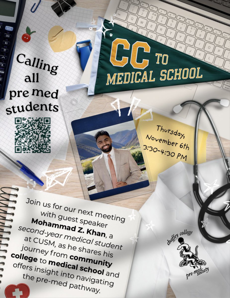 mzohabk's tweet image. Looking forward to speaking with the @chaffeycollege Pre-Med Society this week. It’s such a blessing to be able to engage in these types of presentations. If you are a pre-med or know anyone that’s a pre-med, feel free to join or spread the word!