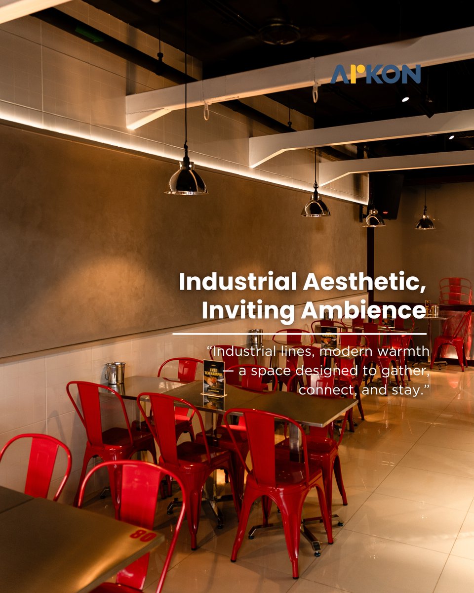 arkon_id's tweet image. Industrial design with a touch of warmth.
#Arkon #InteriorDesign #IndustrialStyle #CafeDesign #ArkonProjects #DesignThatConnects