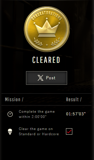 TewxyExe's tweet image. Meu primeiro desafio semanal no resident evil 2 remake.

consegui zerar em 2 horas na dificuldade padrão.

 game.capcom.com/residentevil/e… #RENET #RE2