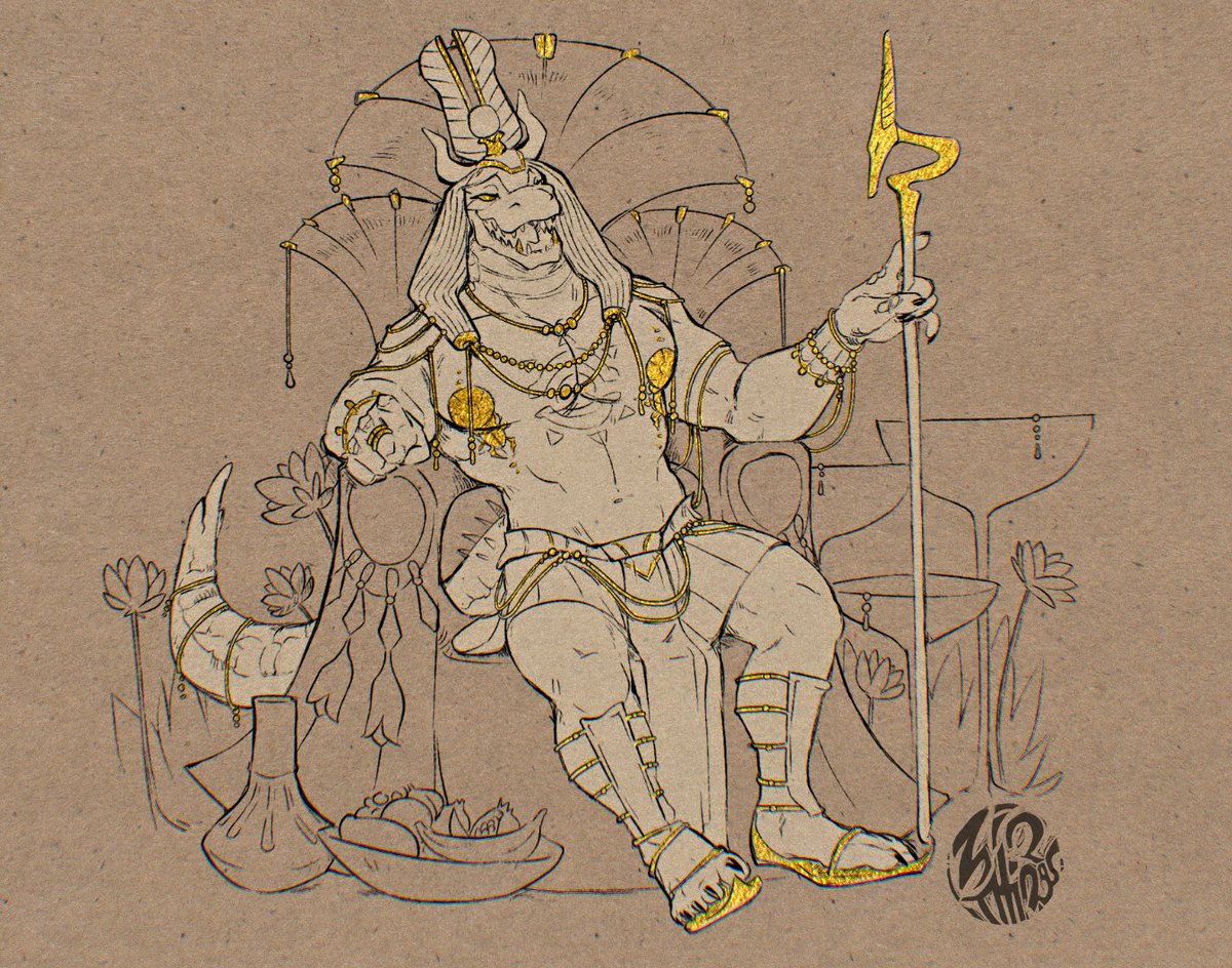 Zinthings's tweet photo. right, so, #Jonnovember "luxurious", need I remind you Sobek is a king, so here's Daylon lookin extra fancy #dislytefanart https://t.co/7IsLrDyBgc