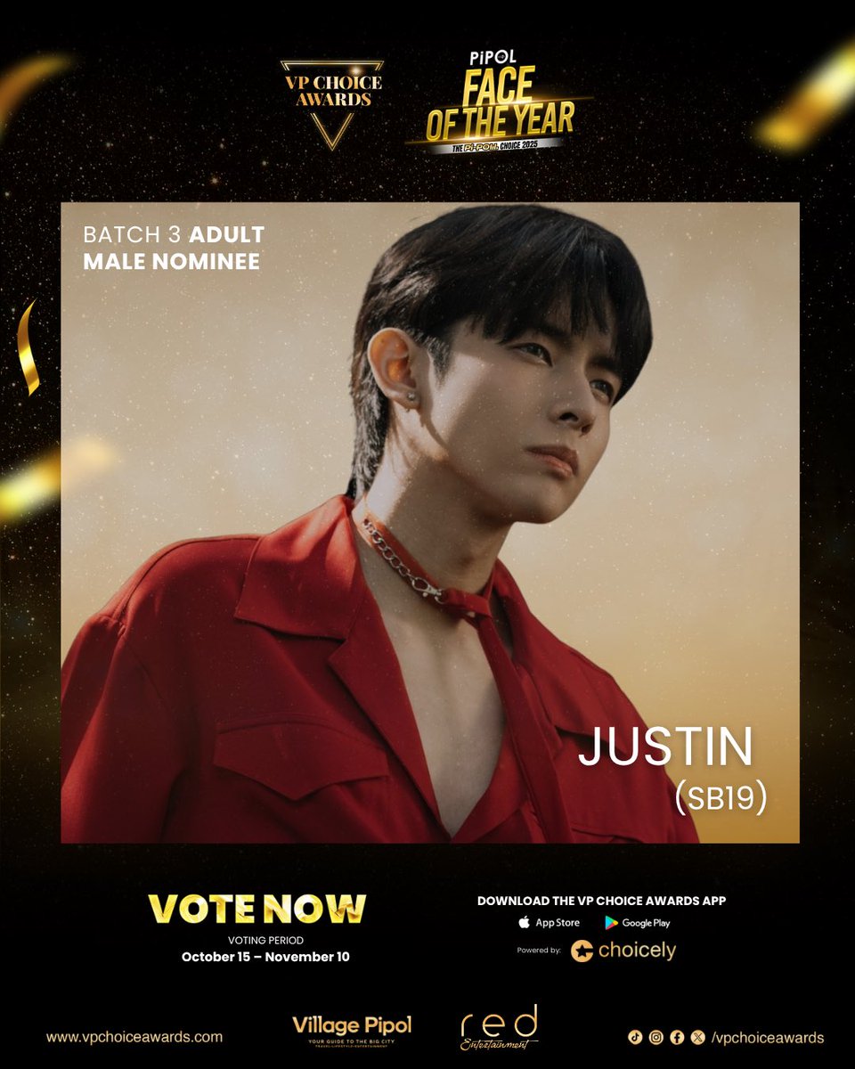 vpchoiceawards's tweet image. Who among Dylan Yturralde, Justin De Dios, or Darren Espanto is your favorite #PIPOLFaceOf2025 Adult Male nominee?

Cast your votes now via the VP Choice Awards App or the Web Voting Portal powered by Choicely at vpchoiceawards.com/webvote to help them secure a spot in Batch 3’s…