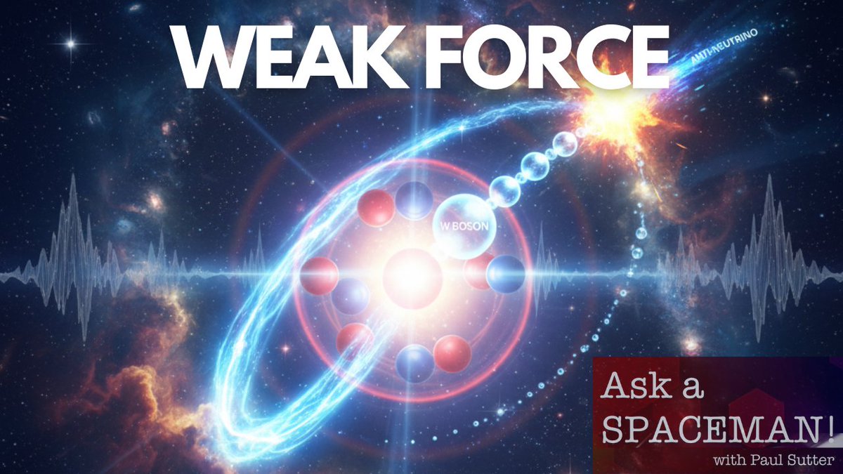 PaulMattSutter's tweet image. New episode of Ask a Spaceman out now!

How did we discover the weak nuclear force? Why is it so strange compared to the other forces? What do mirrors have to do with all of this?

Listen at AskASpaceman.com or wherever you get your podcasts. Links in my bio! #science