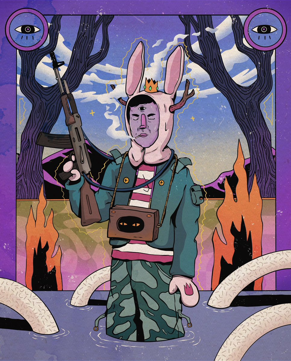 GM 🐰
Just Listed :

The Dream That Devours
<a href="/foundation/">Foundation 🌐</a> 

In a world burning with absurdity, even the rabbit learns to hold a gun , not to fight, but to survive the dream that devours

#nft #Foundation #art