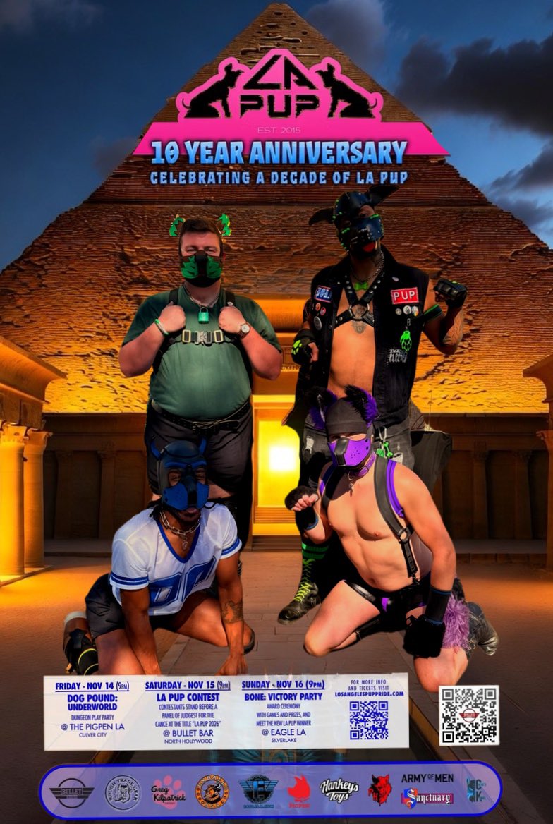 LAPupPride's tweet image. It’s all happening in ten days! Get your tix now at losangelespuppride.com