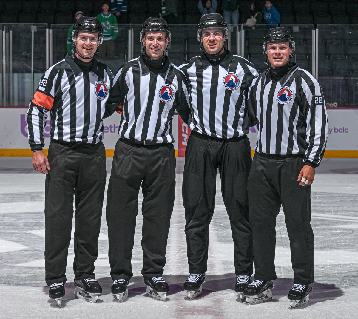 Congrats to BCHL official Matt Williams for working the lines in his first <a href="/TheAHL/">American Hockey League</a> game in Abbotsford last night! 

He even got to do it alongside fellow BCHL official Chase Eising!