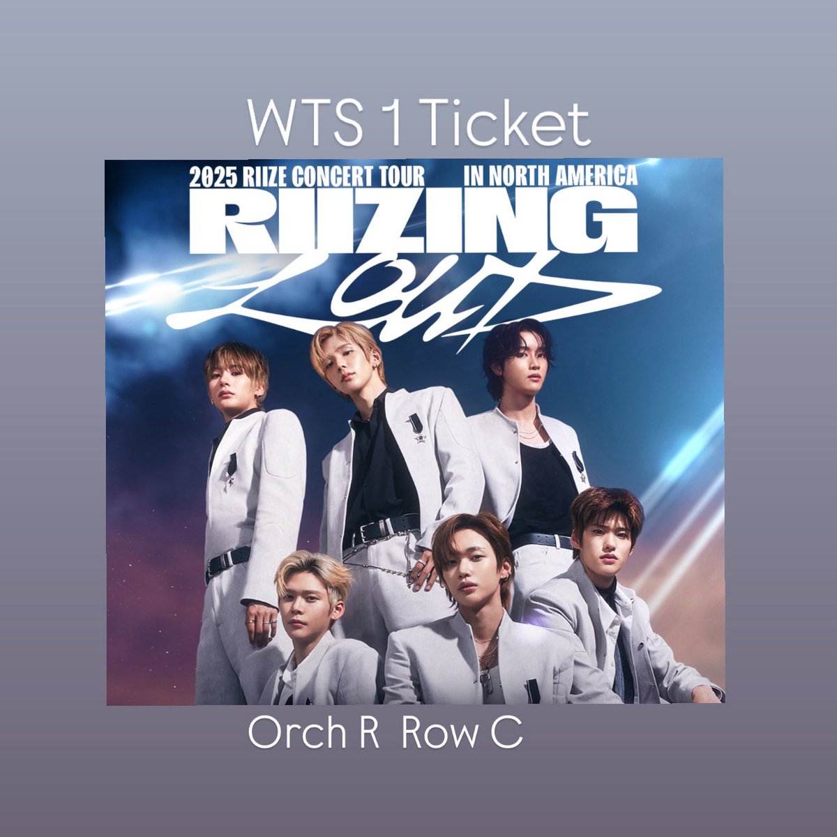 sunnywhen's tweet photo. WTS / Selling for a friend 
1 ticket to riizing loud in LA
Orch R Row C (basically row 2 or orch right) 

#riizeinla #riize #wtsriize https://t.co/IZ1Fhg9xuD