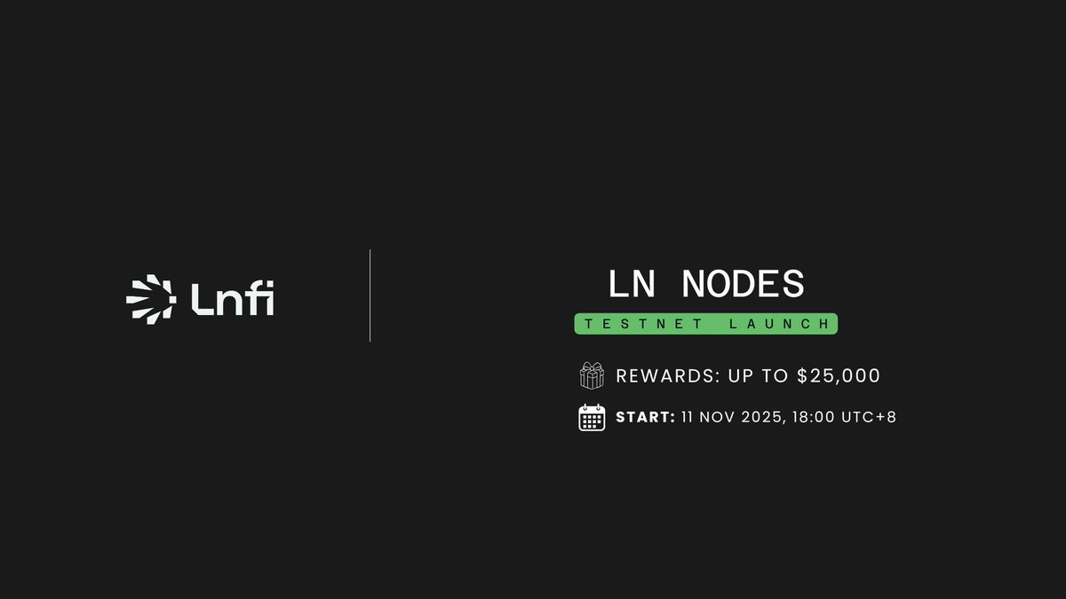 LnfiNetwork's tweet image. ⚡ The LN Node Testnet will officially launch on November 11, 2025!

We’ve been absolutely blown away by your response — over 30,000 applications for the LN Node Testnet!

We’re now finalizing eligibility checks and will announce the selected participants soon.
