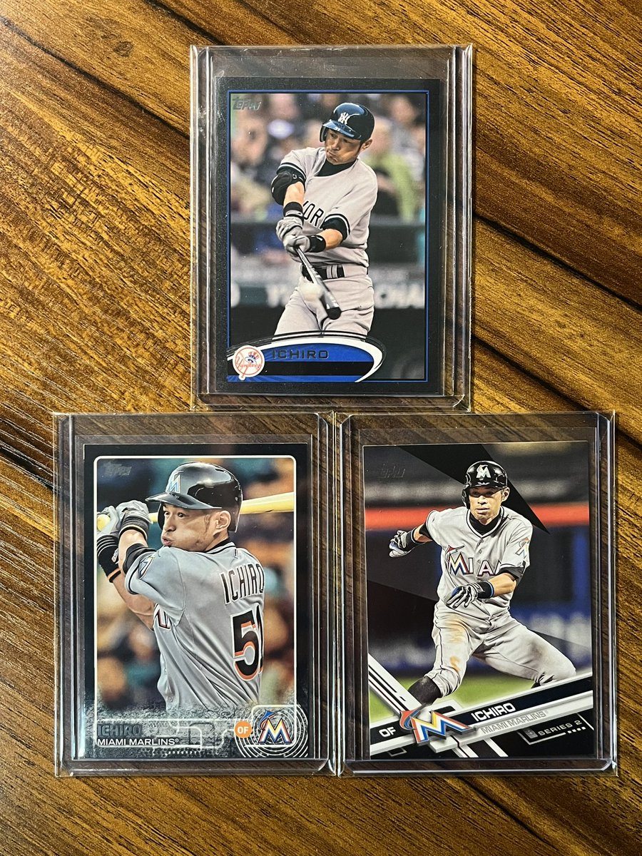 Happy mailday. I was able to pick up three of the remaining Ichiro Topps Blacks needed for my run. 

Just need the 04 and 09 now.