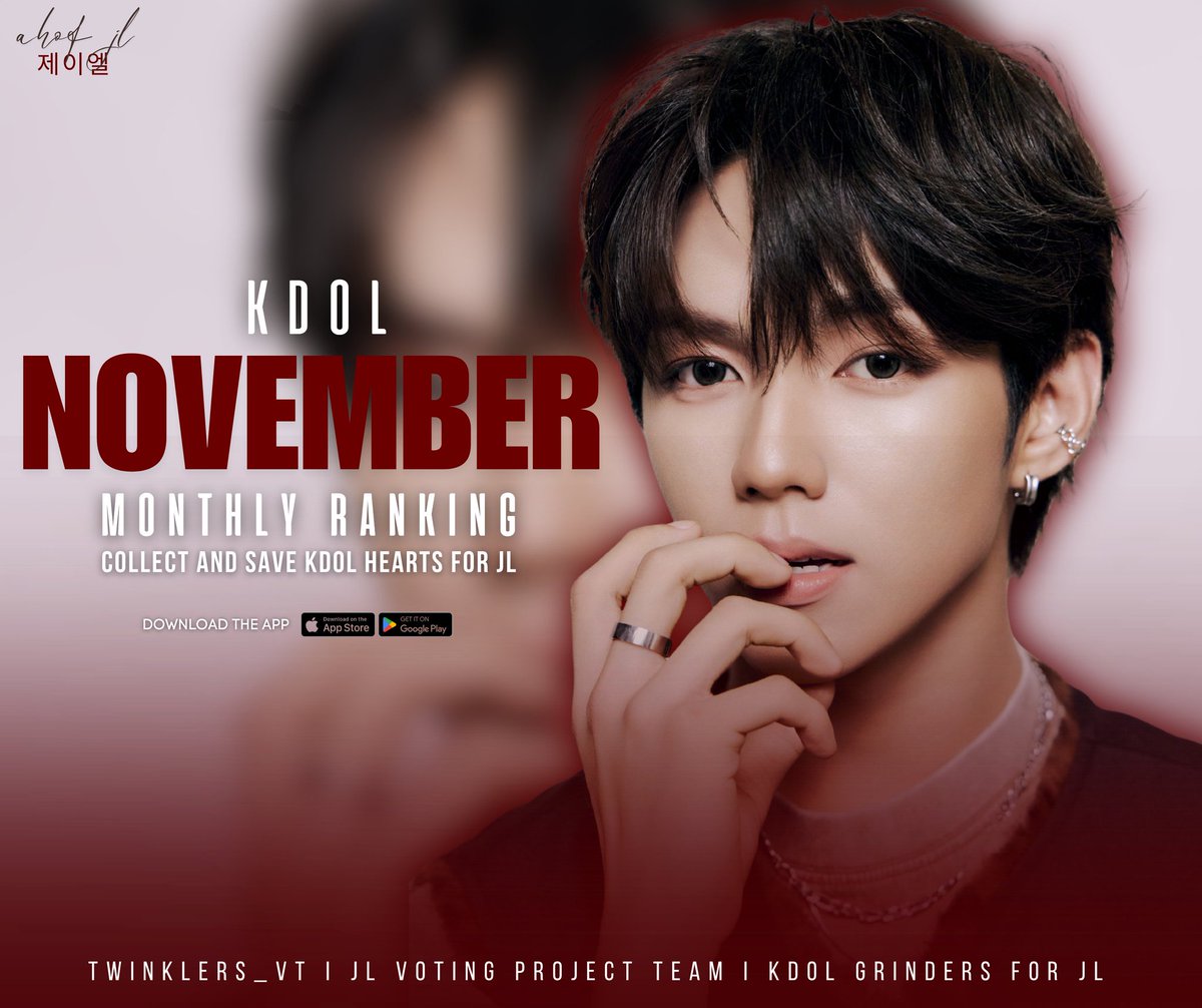 JLVPTeam's tweet photo. 📢 KDOL NOVEMBER REMINDER 📢
Starflares 별빛단 & JL Stans, the rain may be pouring, but our passion for JL never fades! ☔
A new month brings new chances to rise, so let���s stay united, steady and full of heart.

📊 NOVEMBER GOALS
🎯 Monthly Ranking Goal: 50M Hearts
🔥 Daily Goal: 2M Hearts or more
☕ Daily Grind & Drop

✅ Grind Checklist
🗓️ Daily attendance
🎬 Watch ads
🎮 Play games
🏆 Complete missions

🤝 Together with Twinklers @twinklers_vt, we’re stronger than ever for JL!

Even on the rainiest days, let’s shine brighter than ever. 🌧️💫

#AHOF #아홉
#AHOF_JL #제이엘
#VoteforJL
@AHOF_official