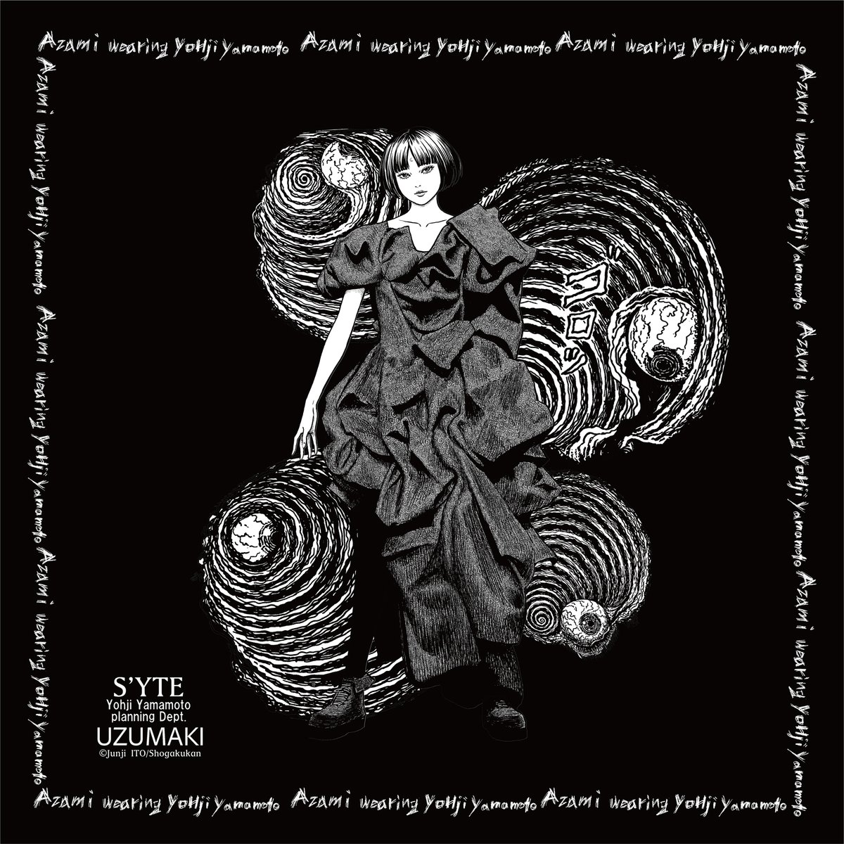 syte_etys's tweet image. 【TOPICS】
S'YTE × Junji ITO -UZUMAKI- Collaboration

日本を代表するホラー漫画家、伊藤潤二氏の代表作 『うずまき』とのスペシャルコラボレーション最新作がいよいよ明日11月5日(水)より発売！

本コラボレーションの発売を記念し、
S’YTE × UZUMAKI POP-UP STOREを期間限定で渋谷PARCO 1F…