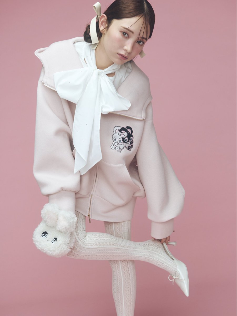 【SNIDEL×foxy illustrations】ボリュームパーカー うさぎ 18505-2835-