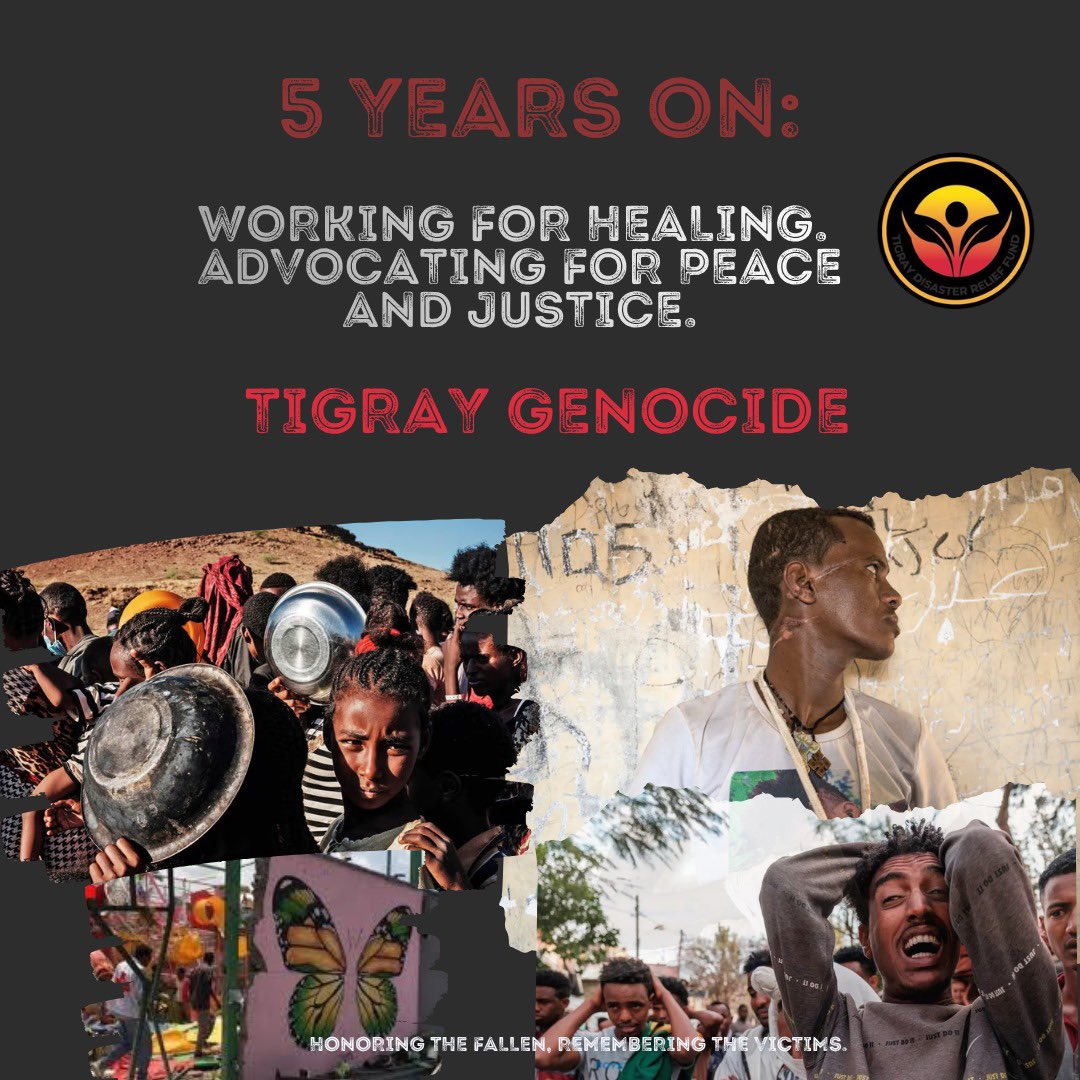 TdrFund's tweet photo. Five years ago today, #Tigray was plunged into one of the darkest chapters of our time.

Today, we remember the countless lives lost, the survivors still healing, &amp; the millions who remain displaced—refugees in #Sudan and families enduring dire conditions across Tigray. https://t.co/HS4MJqQs72