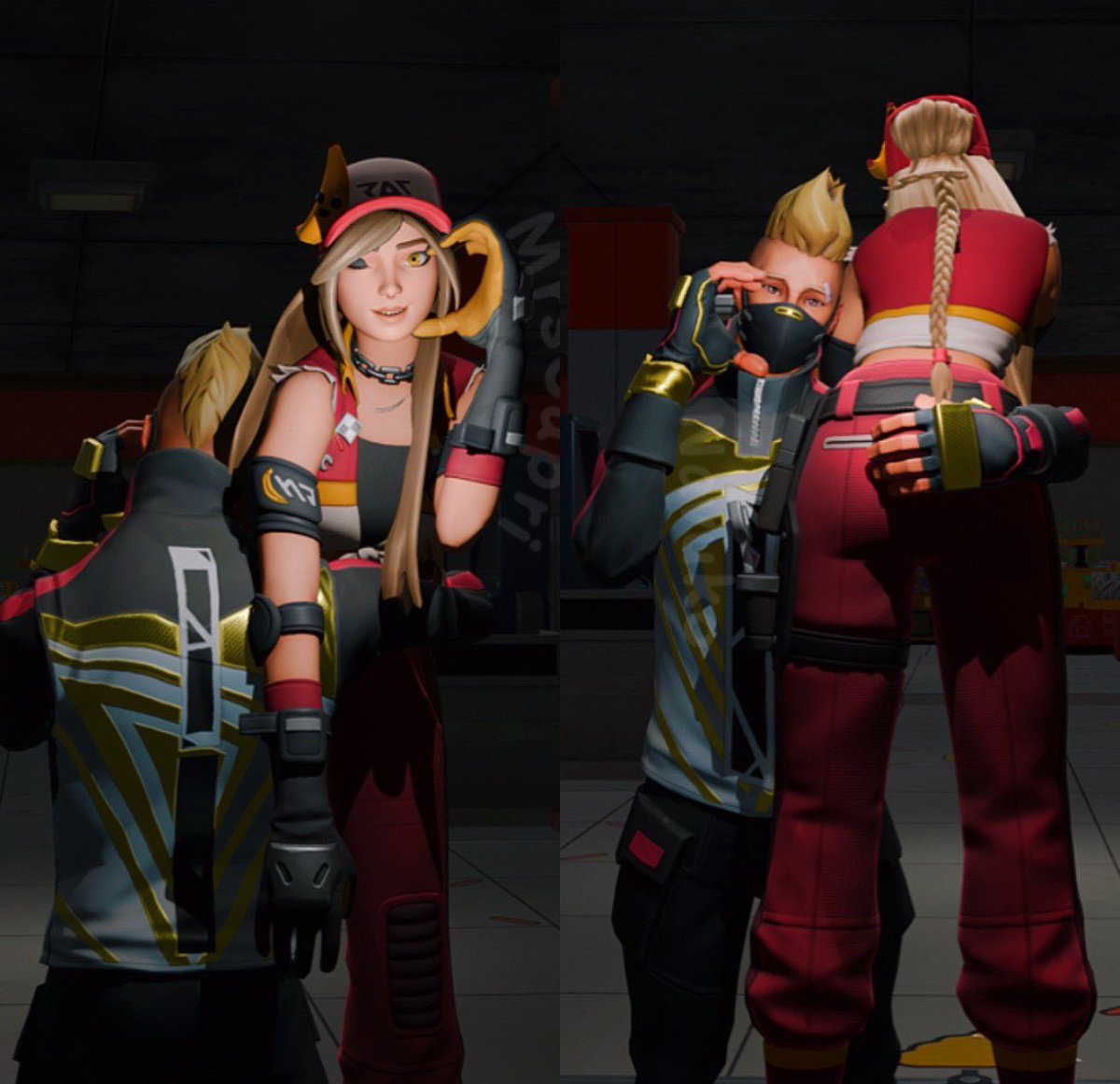 MrsCaprii's tweet image. Made a render with me &amp;amp; my fiancés skins &amp;lt;3 #renderart