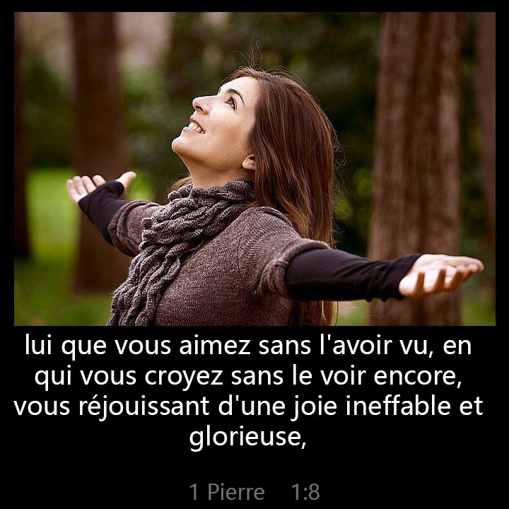 Whom having not seen, ye love; in whom, though now ye see him not, yet believing, ye rejoice with joy unspeakable and full of glory: