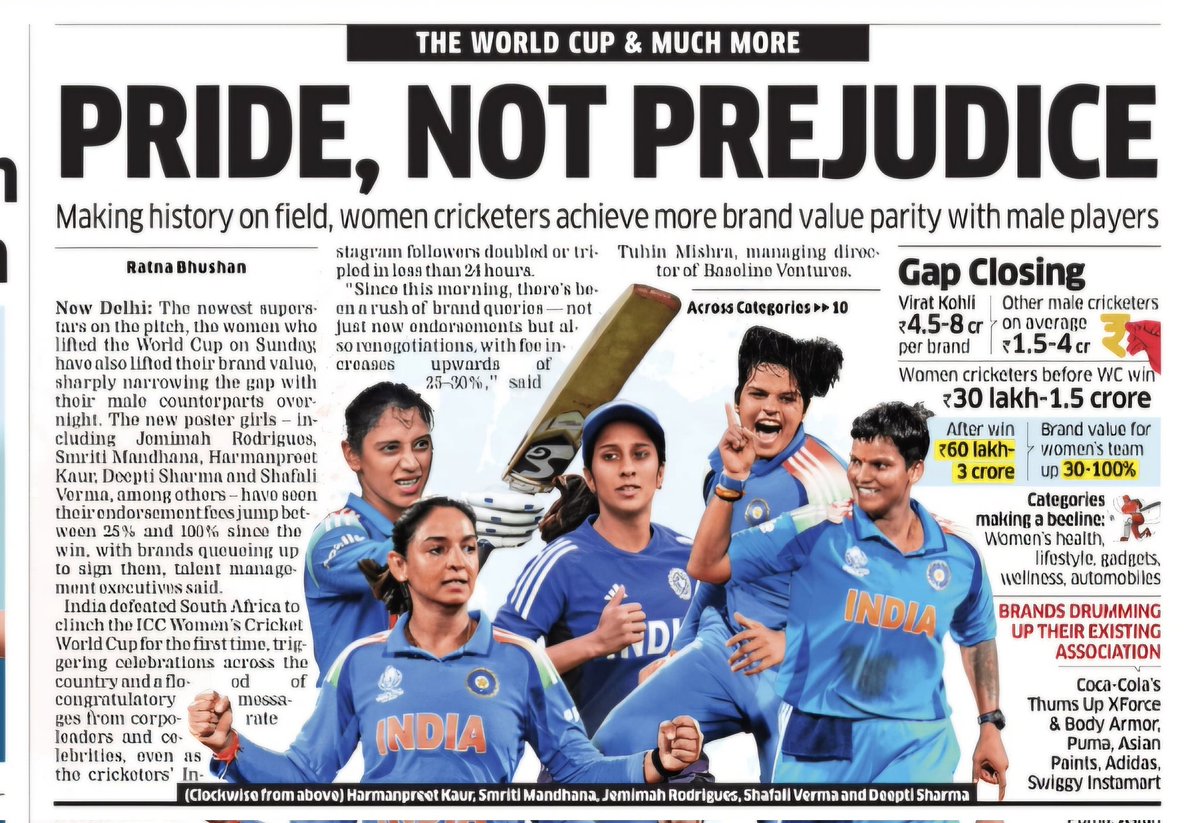 A great headline, succinctly capturing a happy turn in Indian women cricket.