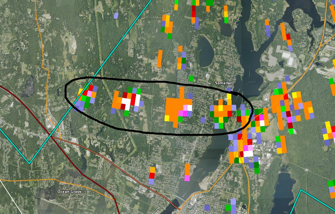 Unwarned tornado likely just hit Somerset, Massachusetts...