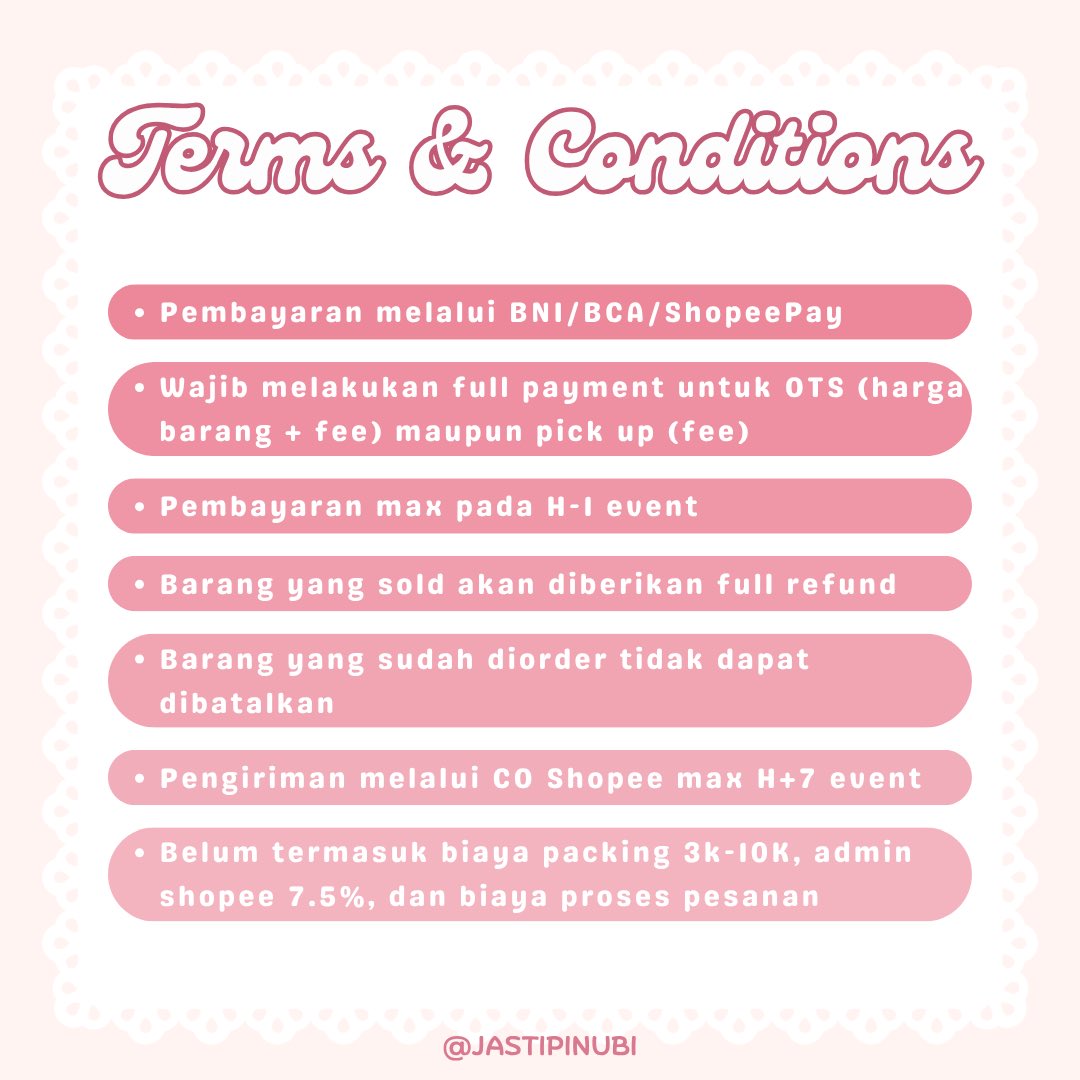 OPEN JASTIP P-LAND SEASON OF WISHES 𓍢ִ໋🌷͙֒ ᰔᩚ
🗓️ BOTH DAYS (sat-sun, 6th-7th december 2025)
🏠 tangerang selatan 
🍊co shopee only
💥 exclude adm shopee and packing
‼️ READ TNC BEFORE ORDER ‼️

dm for more info

t. open jastip pland season of wishes