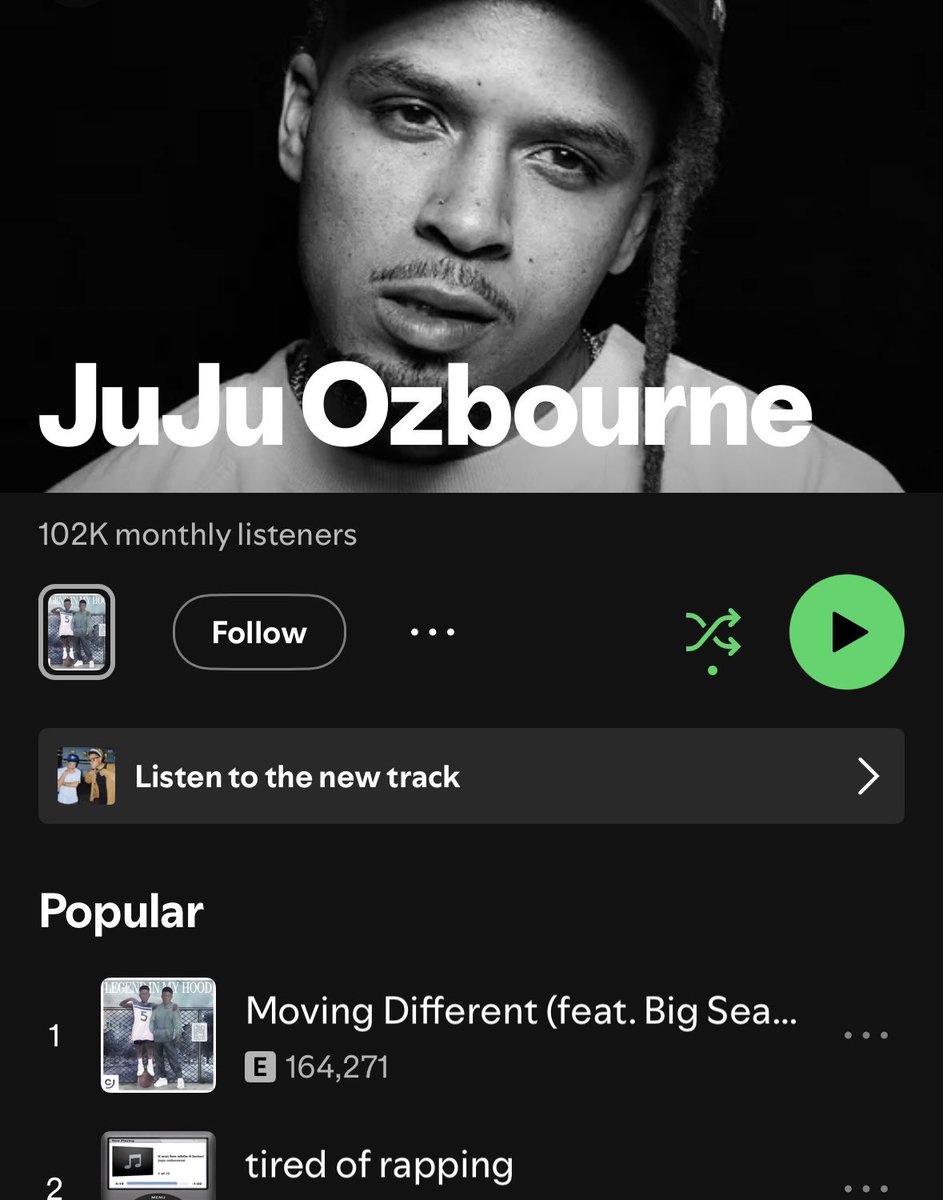 jujuozbourne's tweet photo. 100k on @spotify today 🥲 #RealTears https://t.co/22uwB6JD8O