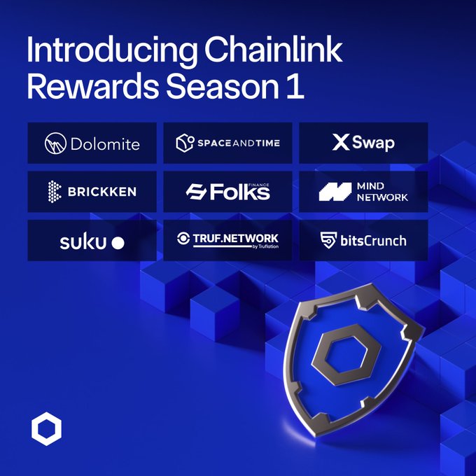 我们很高兴地推出Chainlink Rewards第一季——社区互动与奖励计划的全新升级。

👉中文详情：
mp.weixin.qq.com/s/FMQ5g2JfaetV…
👉原文详情：
blog.chain.link/chainlink-rewa…

Stake LINK.
Earn Cubes.
Allocate Cubes.
Claim Tokens.

第一季将于2025年11月11日正式启动，其中包含九个Build项目
🧵👇