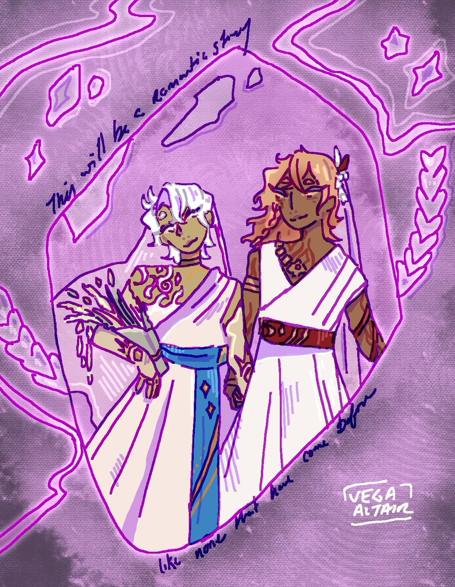 v3gaaltair's tweet image. wedding #phaidei drawn for @mydeimaxxing  as a part of our fundraising for @PhaideiForGaza #HonkaiStarRail